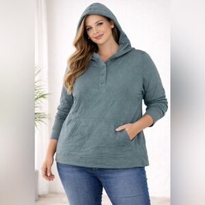 Land’s End quilted soft hooded pullover NWT XXL